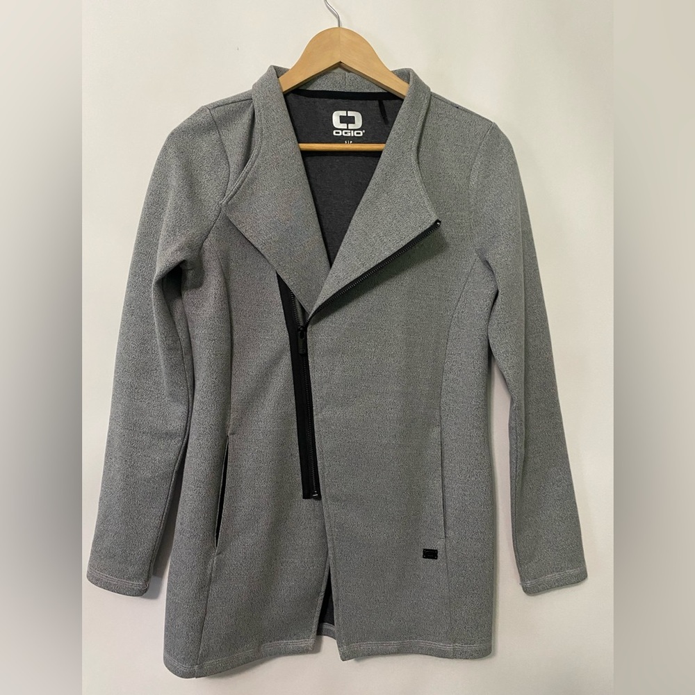 OGIO Transition Full Zip Corporate Edge Gray Asymmetrical Jacket Size S Active